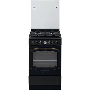 INDESIT Cooker IS5G8MHA/E Hob type Gas, Oven type Electric, Black, Width 50 cm, Grilling, 60 L, Depth 60 cm