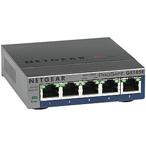 Сетевой коммутатор Netgear GS105E-200PES Управляемый L2/L3 Gigabit Ethernet (10/100/1000), серый