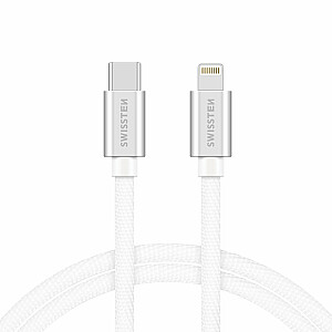 Swissten Textile Universāls Quick Charge 3.1 USB-C uz Lightning Datu un Uzlādes Kabelis 2m