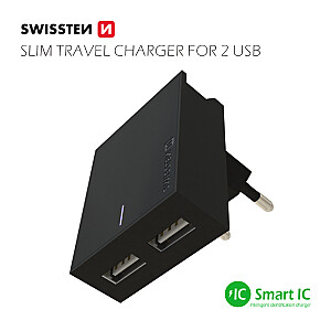 Swissten Premium Tīkla Lādētājs 2x USB 3А / 15W