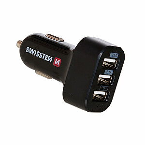Swissten Triple Премиум Автомобильная зарядка 5,2A USB / 2.1A + 2.1A + 1A