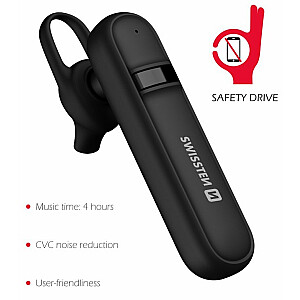 Swissten Caller Bluetooth 5.0 HandsFree Наушник с Функцией MultiPoint / CVC Noise Reduction