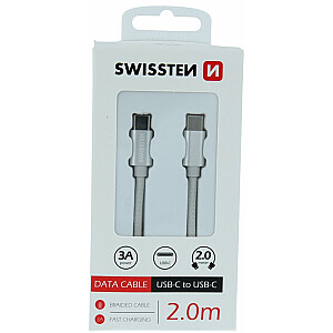 Swissten Textile Универсальный Quick Charge 3.1 USB-C - USB-C Кабель данных 2м