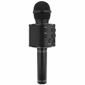 RoGer Bluetooth Karaoke Mikrofons Ar iebūvētu Skaļruni / 2x 5W / Aux / USB / MicroSD / Melns