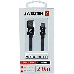 Swissten MFI Textile Fast Charge 3A Lightning Кабель Для Зарядки и Переноса Данных 2.0m