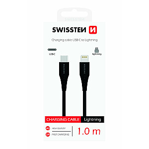 Swissten Basic Universāls Quick Charge 3.1 USB-C uz Lightning Datu un Uzlādes Kabelis 1m