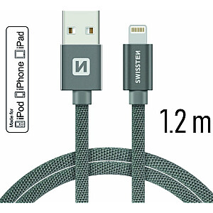 Swissten MFI Textile Fast Charge 3A Lightning Кабель Для Зарядки и Переноса Данных 1.2m