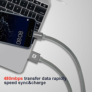 Swissten Textile Quick Charge Universāls Micro USB Datu un Uzlādes Kabelis 0.2m