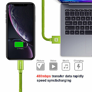 Swissten Textile Fast Charge 3A Lightning Кабель Для Зарядки и Переноса Данных 2m