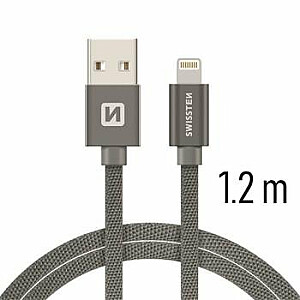 Swissten Textile Fast Charge 3A Lightning Кабель Для Зарядки и Переноса Данных 1.2m