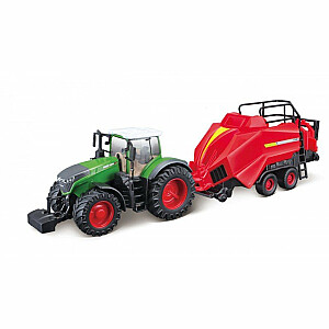 Bburago Fendt 1050 Vario Traktors Bērnu ar preses pacēlāju 10cm Zaļš