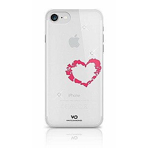 White Diamonds Lipstick Heart Aizmugurējais Plastikāta Apvalks ar Swarovski Kristāliem Priekš Apple iPhone 6 / 6S Caursīdīgs