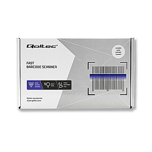 Qoltec 50876 1D lāzerskeneris | USB | Melns