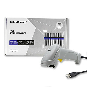 Qoltec 50877 Лазерный сканер 1D | USB | Белый