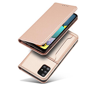 Fusion Magnet Card grāmatveida maks Samsung A526 / A525 / A528 Galaxy A52 5G / A52 4G / A52s rozā