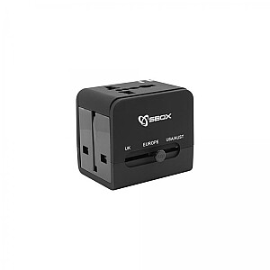 Универсальный дорожный адаптер Sbox TA-23 с двойным зарядным устройством USB