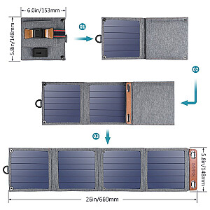 Choetech saules lādētājs 14W / USB / 5V / 2.4A