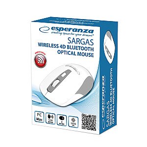 Esperanza EM130W Bluetooth 4D bezvadu pele, balta