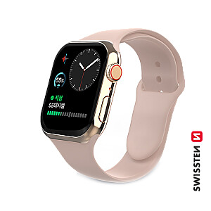 Swissten Silikona Siksniņa priekš Apple Watch 1/2/3/4/5/6/SE / 38 mm / 40 mm / Rozā