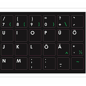 Mocco Uzlīmes Klaviatūrai ENG / EE Ar Ūdens Izturīgu Laminēšanas Kārtu Melnas / Zaļas