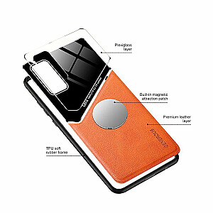 Mocco Lens Leather Back Case Aizmugurējais Ādas Apvalks Priekš Apple iPhone 12 Pro Oranžs