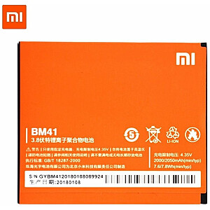 Xiaomi BM41 Oriģināla Baterija Mobilajam Telefonam Redmi 1S / M2a / 2050 mAh (OEM)