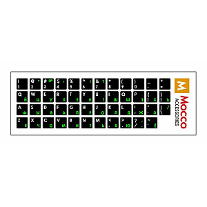 Mocco Наклейки для Клавиатуры ENG / RU С Водостойким Ламинатом Белые / Зеленые