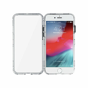 Mocco Double Side Case 360 Двухсторонний Чехол из Алюминия для телефона с защитным стеклом для Apple iPhone X / XS Прозрачный - Серебрянный