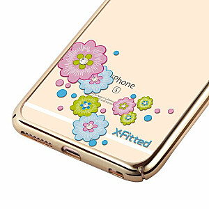 X-Fitted Пластиковый чехол С Кристалами Swarovski для Apple iPhone  6 / 6S Золото / Цветочный Расцвет