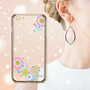 X-Fitted Пластиковый чехол С Кристалами Swarovski для Apple iPhone  6 / 6S Золото / Цветочный Расцвет
