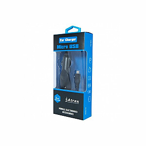 ATX Platinum Premium Auto Lādētājs 12 / 24V / 1A + Micro USB kabelis Melns (Blue Blister)