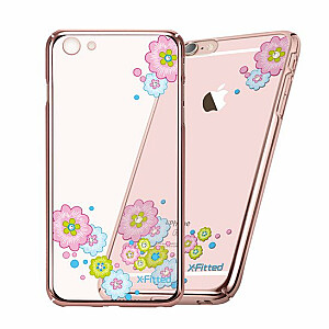 X-Fitted Пластиковый чехол С Кристалами Swarovski для Apple iPhone  6 / 6S Роза золото / Цветочный Расцвет