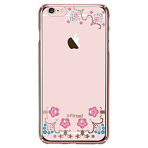 X-Fitted Пластиковый чехол С Кристалами Swarovski для Apple iPhone  6 / 6S Роза золото / Удачливый Цветок