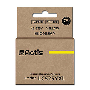 Actis KB-525Y tinte Brother printerim; Rezerves Brother LC-525Y; standarts; 15 ml; dzeltens