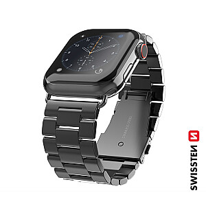Swissten Metāla Siksniņa priekš Apple Watch 1/2/3/4/5/6/SE / 42 mm / 44 mm / Melna