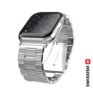 Swissten Metāla Siksniņa priekš Apple Watch 1/2/3/4/5/6/SE / 38 mm / 40 mm / Sudraba