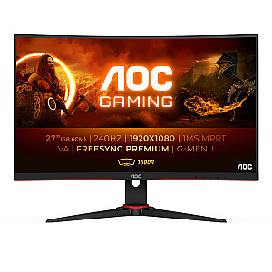 AOC G2 C27G2ZE/BK datora monitors 68,6 cm (27") 1920 x 1080 pikseļi Full HD LED aizmugurgaismojums Melns, sarkans