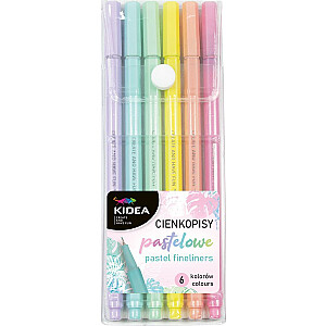 Pildspalvas Derform KIDEA pasteļtoņos 6 krāsas