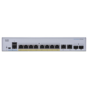 Сетевой коммутатор Cisco CBS350-8FP-E-2G-EU Управляемый L2/L3 Gigabit Ethernet (10/100/1000), серебристый