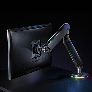 Крепление для игрового монитора NanoRS 17–32 дюйма со светодиодной RGB-подсветкой Настольное крепление Регулируемый по высоте поворотный угол наклона Макс. 9 кг VESA 75x75 / 100x100
