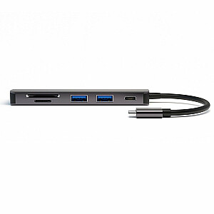 4smarts USB-C Hubs 6in1 / USB 3.0 x2 / USB-C / HDMI / SD karšu lasītāju / TF karšu lasītāju