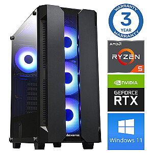Dators spēlēm INTOP Ryzen 5 5500 16GB 250SSD M.2 NVME+2TB RTX3060 12GB WIN11