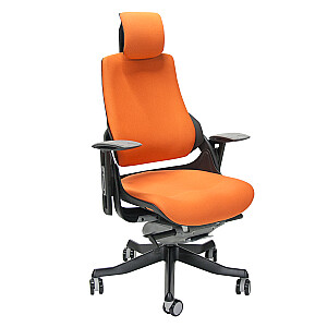 Biroja krēsls WAU, oranžs audums, melns korpuss