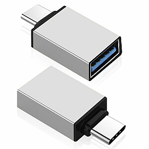 Mocco Universāls OTG Adapteris Type-C uz USB 3.0 Savienojums Sudraba