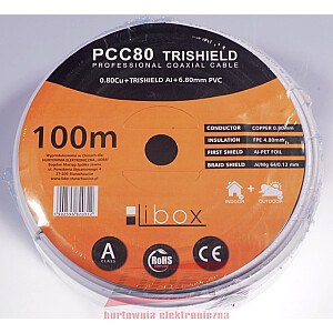 Libox Kabel koncentryczny PCC80 100м коаксиальный кабель RG-6/U Белый