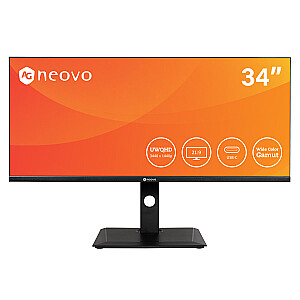 AG Neovo DW3401 Светодиодный дисплей 86,4 см (34") 3440 x 1440 пикселей UltraWide Quad HD Черный