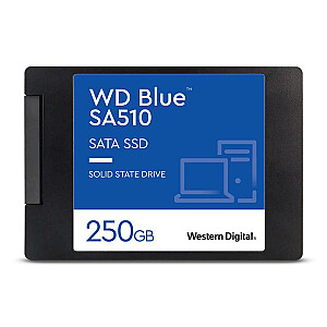 SSD WESTERN DIGITAL SA510 250GB SATA 3.0 Write speed 440 MBytes/sec Read speed 555 MBytes/sec 2,5" TBW 100 TB MTBF 1750000 hours WDS250G3B0A