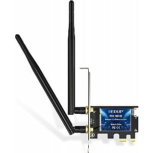 EDUP EP-9651 Wi-Fi 6E PCIE Tīkla karte / AX3000 / Intel AX210 / Bluetooth 5.2
