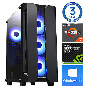 Dators spēlēm INTOP Ryzen 7 5700X 32GB 500SSD M.2 NVME GTX1650 4GB WIN11
