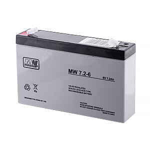 MPL MW POWER MW 7.2-6 UPS akumulators Svina-skābes akumulators VRLA AGM Bez apkopes 6 V 7,2 Ah melns